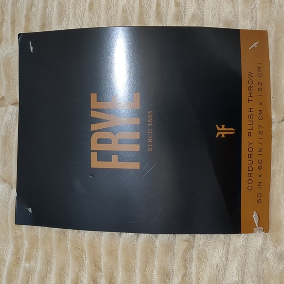 Frye Corduroy Plush Throw  Tan and White Colors New 50\